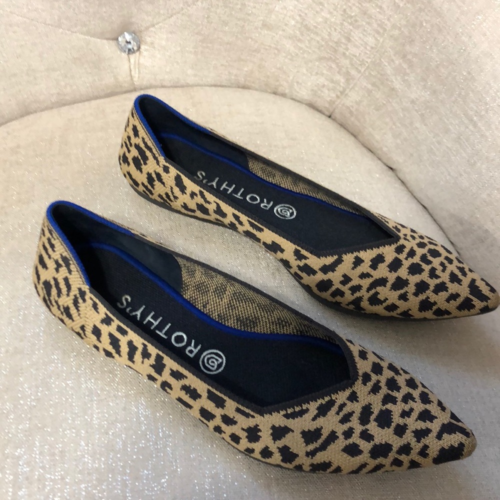 Rothys leopard pointed toe flats